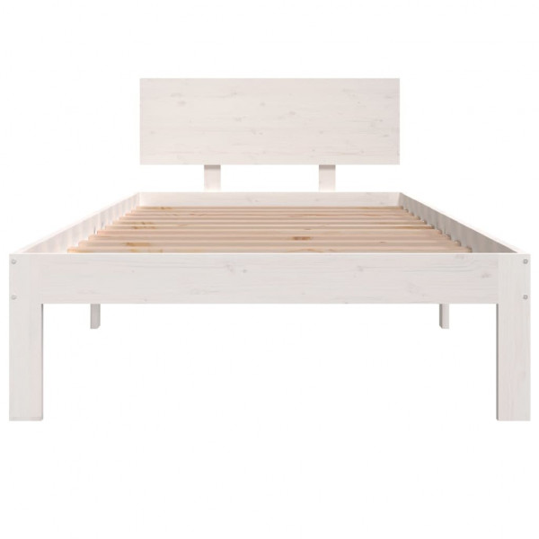 Estructura de cama madera maciza de pino blanco 90x200 cm M 4