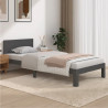 Estructura de cama madera maciza de pino gris 90x200 cm 1