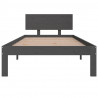 Estructura de cama madera maciza de pino gris 90x200 cm 4