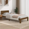 Estructura de cama madera maciza pino marrón miel 90x200 cm 1