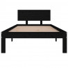 Estrutura de cama 90 x 200 cm madeira de pinho maciça preto 4