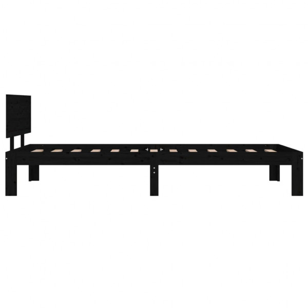 Estructura de cama madera maciza de pino negro 90x200 cm M 5