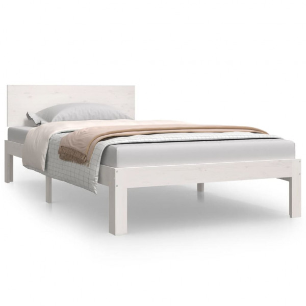 Estructura de cama madera maciza de pino blanco 100x200 cm M 2