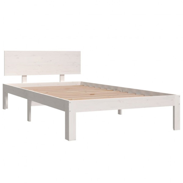 Estrutura de cama 100x200 cm pinho maciço branco M 3