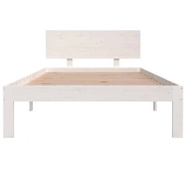 Estructura de cama madera maciza de pino blanco 100x200 cm M 4