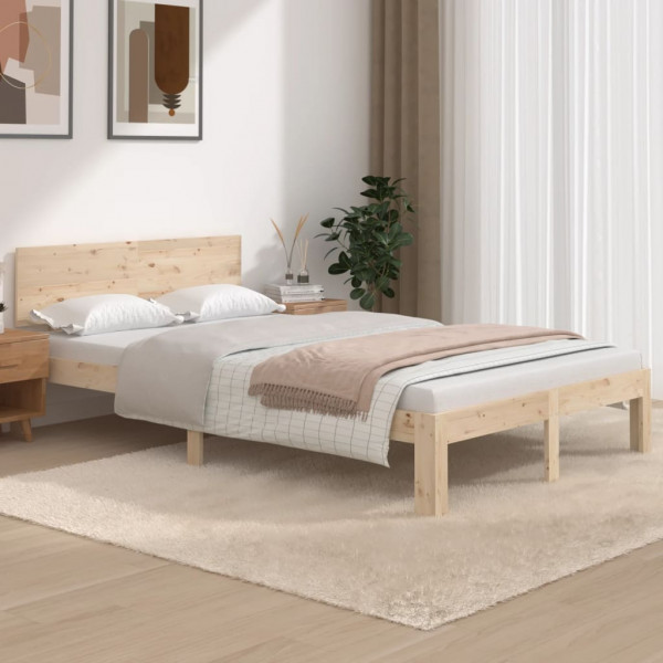 Estructura de cama madera maciza de pino 120x200 cm D