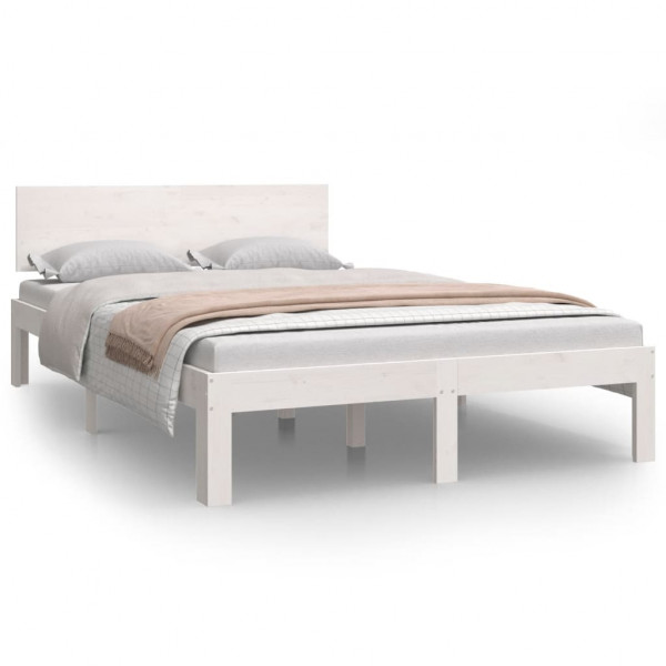 Estructura de cama madera maciza de pino blanco 120x200 cm M 2