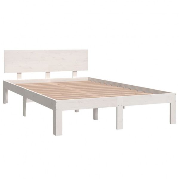 Estructura de cama madera maciza de pino blanco 120x200 cm M 3
