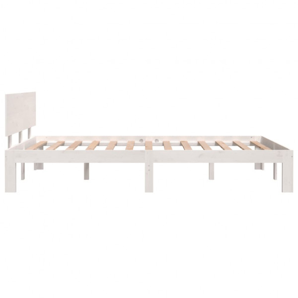 Estructura de cama madera maciza de pino blanco 120x200 cm M 5