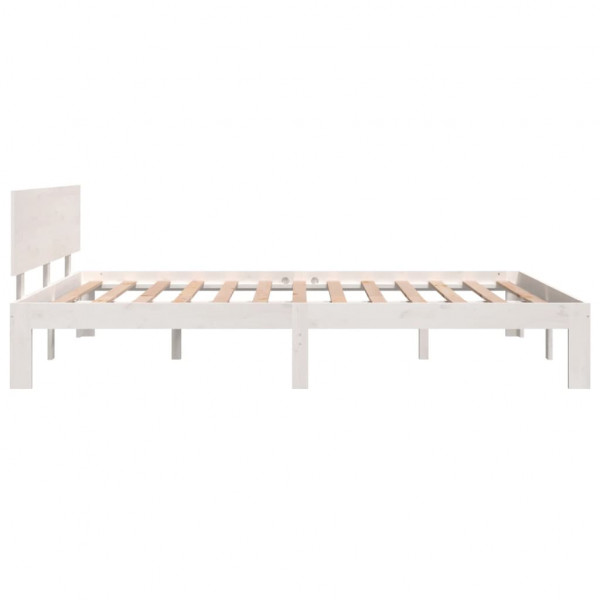 Estructura de cama madera maciza de pino blanco 140x200 cm M 5