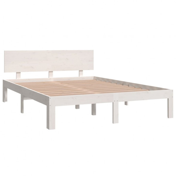 Estructura de cama madera maciza blanco 150x200 cm M 3