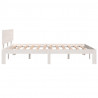 Estrutura de cama king 150x200 cm madeira maciça branco 5
