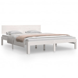 Estrutura de cama 160x200 cm pinho maciço branco H