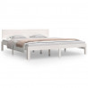 Estrutura de cama super king pinho maciço 180x200 cm branco 2