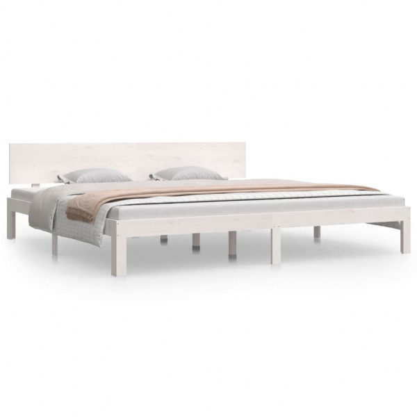 Estructura de cama madera maciza de pino blanco 200x200 cm M 2