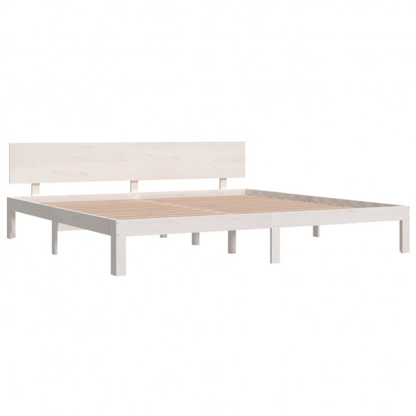 Estructura de cama madera maciza de pino blanco 200x200 cm M 3