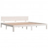 Estructura de cama madera maciza de pino blanco 200x200 cm 3