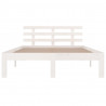 Estructura de cama matrimonial madera maciza blanco 120x190 cm 4