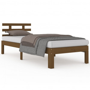 Estructura de cama madera maciza marrón miel 100x200 cm H