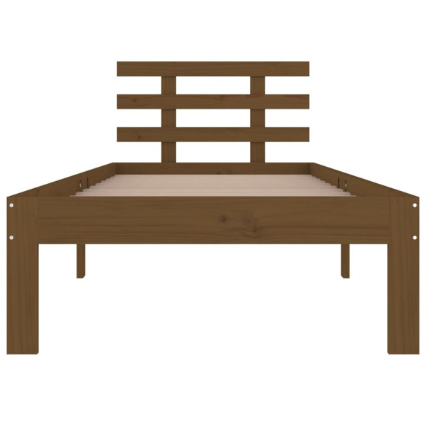 Estructura de cama madera maciza marrón miel 100x200 cm M 4