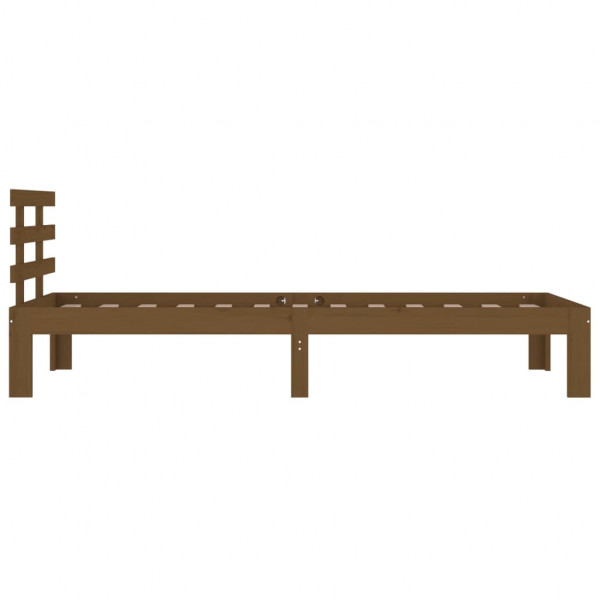Estrutura de cama 100x200 cm madeira maciça castanho mel M 5