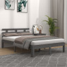 Estructura de cama madera maciza gris tamaño king 150x200 cm 1
