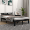 Estructura de cama de madera maciza negro 200x200 cm 1