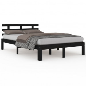 Estructura de cama de madera maciza negro 200x200 cm H