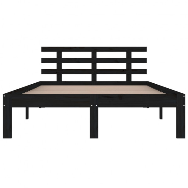 Estrutura de cama 200x200 cm madeira maciça preto M 4
