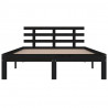 Estructura de cama de madera maciza negro 200x200 cm 4