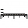 Estructura de cama de madera maciza negro 200x200 cm 5