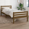 Estructura cama madera maciza individual marrón miel 75x190 cm 1