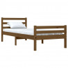 Estructura cama madera maciza individual marrón miel 75x190 cm 3