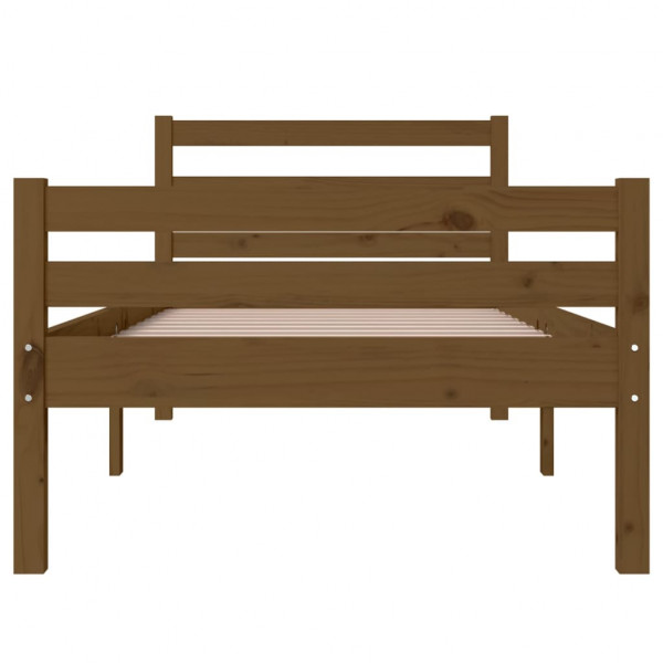 Estructura cama madera maciza individual marrón miel 75x190 cm M 5