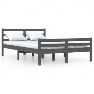 Estructura de cama madera maciza gris 120x200 cm H