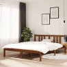 Estructura de cama madera maciza marrón miel 140x190 cm 1