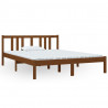 Estrutura de cama 140x190 cm madeira maciça castanho-mel 2