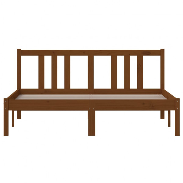 Estructura de cama madera maciza marrón miel 140x190 cm M 4