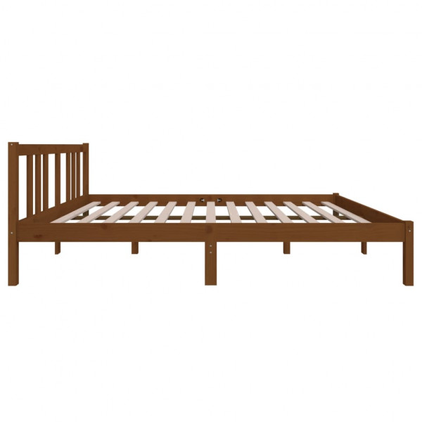 Estructura de cama madera maciza marrón miel 140x190 cm M 5