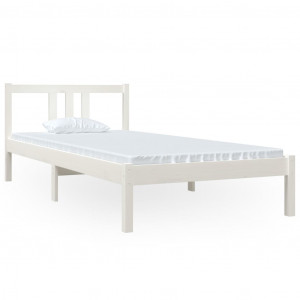 Estrutura de cama 90x200 cm madeira maciça branco H