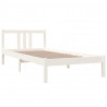 Estrutura de cama 90x200 cm madeira maciça branco 3
