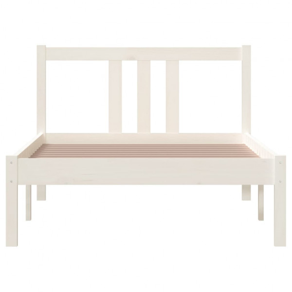 Estructura de cama madera maciza blanco 90x200 cm M 4