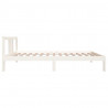 Estrutura de cama 90x200 cm madeira maciça branco 5