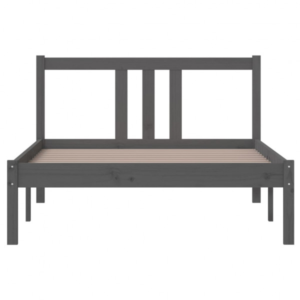 Estructura de cama madera maciza gris 100x200 cm M 4