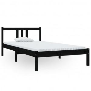 Estructura de cama madera maciza negro 100x200 cm H