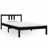Estrutura de cama 100x200 cm madeira maciça preto 2