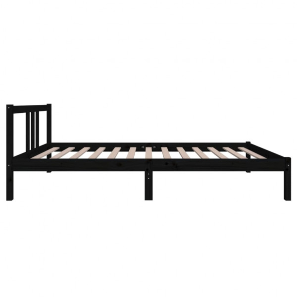 Estructura de cama madera maciza negro 100x200 cm M 5