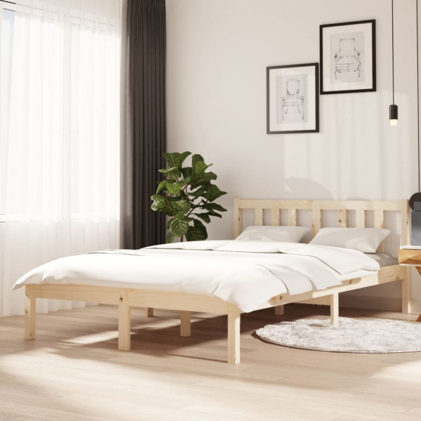 Estructura de cama madera maciza 120x200 cm D