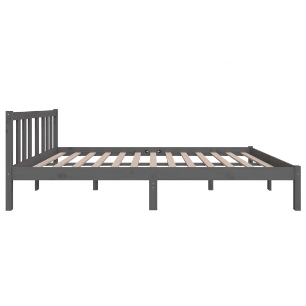 Estructura de cama madera maciza gris 120x200 cm M 5