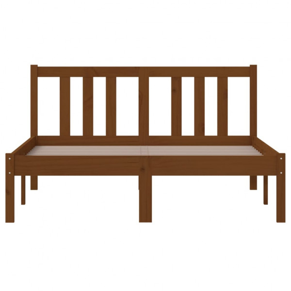 Estructura de cama madera maciza marrón miel 120x200 cm M 4
